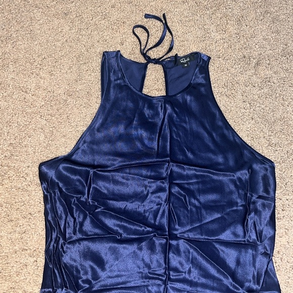 Rails Solene Satin Midi Sheath Slip Dress Navy Blue XS - Picture 5 of 10